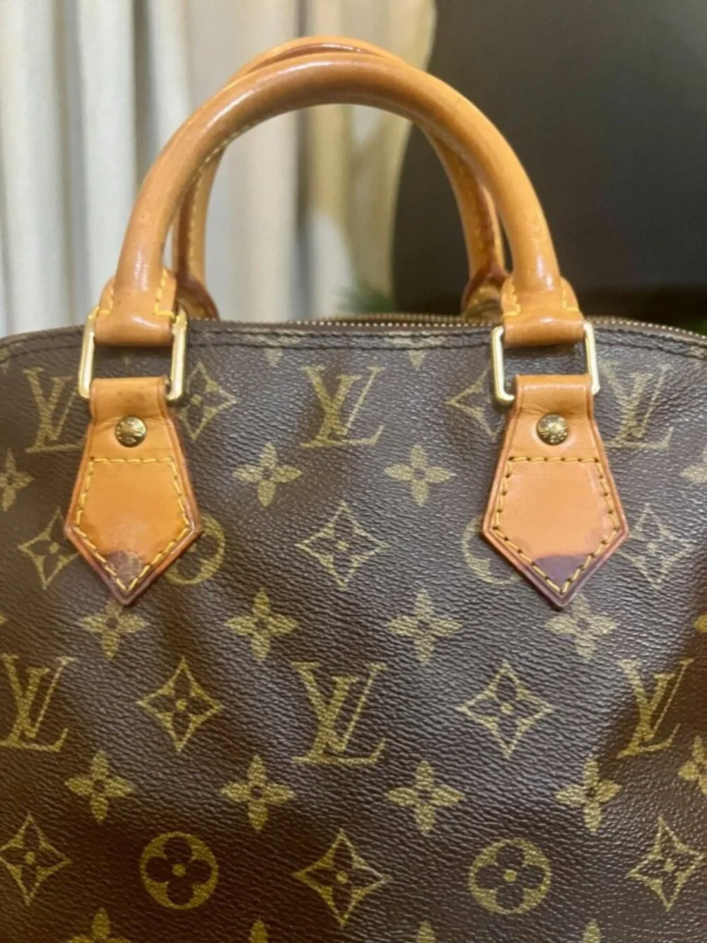 Louis Vuitton Monogram Alma PM Brown Canvas Leather Handbag